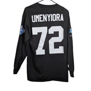 NFL Large Superbowl Champions XLII Osi Umenyiora 72 Long Sleeve Black Shirt